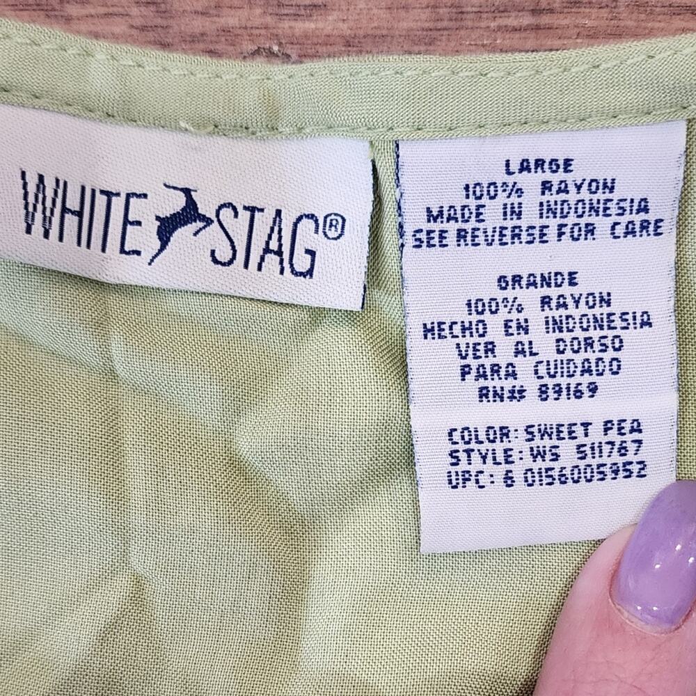 White Stag Women's Vintage Green Sleeveless Scoop Neck Sleeveless Top Large L - Picture 3 of 5